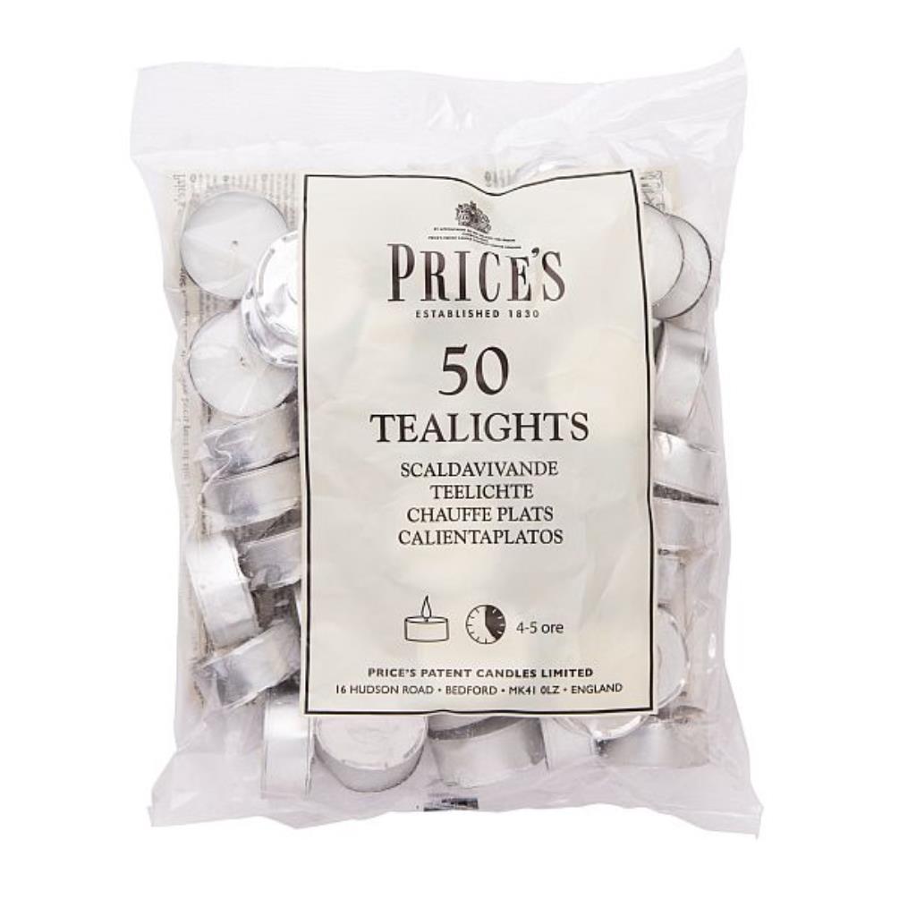 Price's White Unscented Tealights (Pack of 50) £6.79